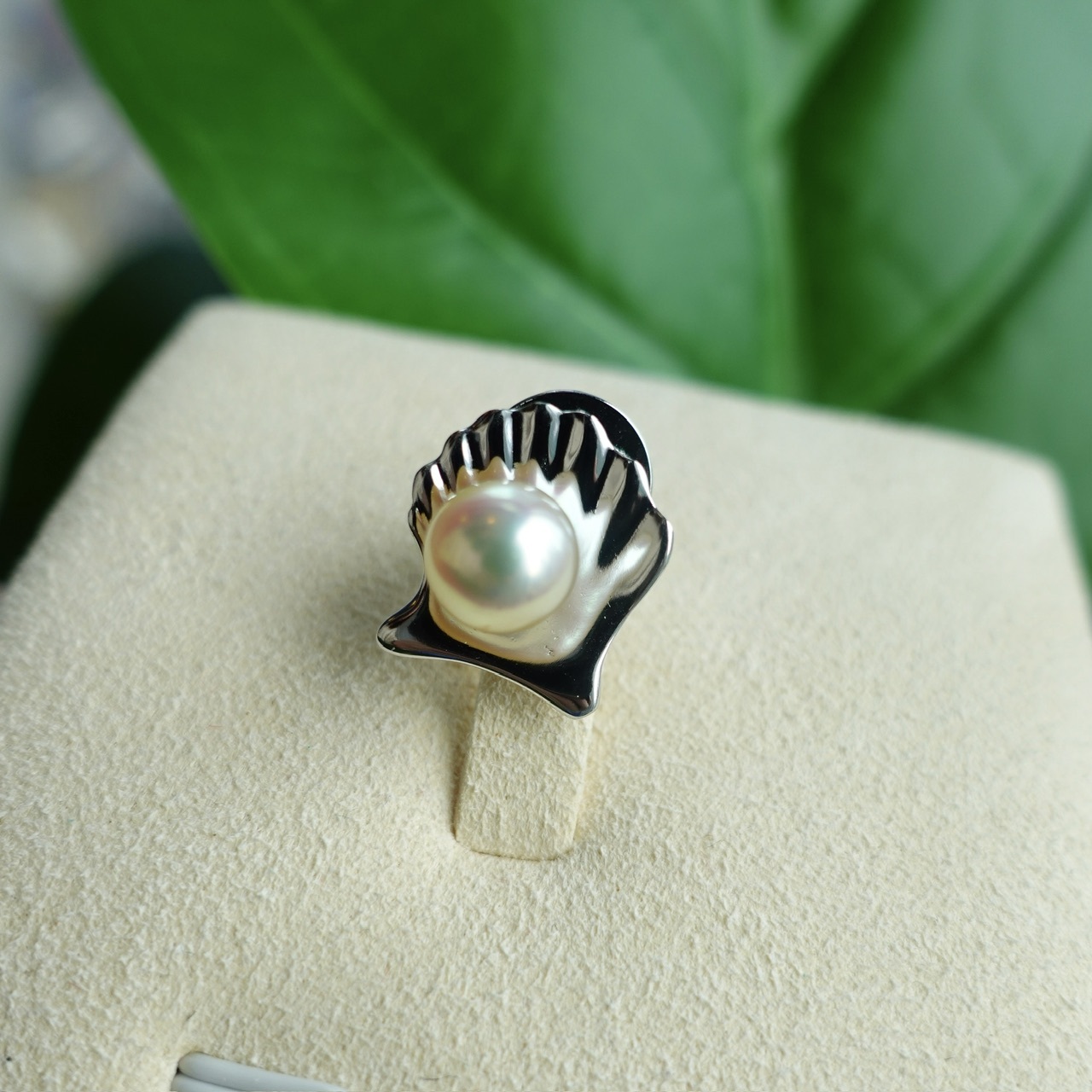 日本製925純銀Akoya珍珠胸針 - 貝殼