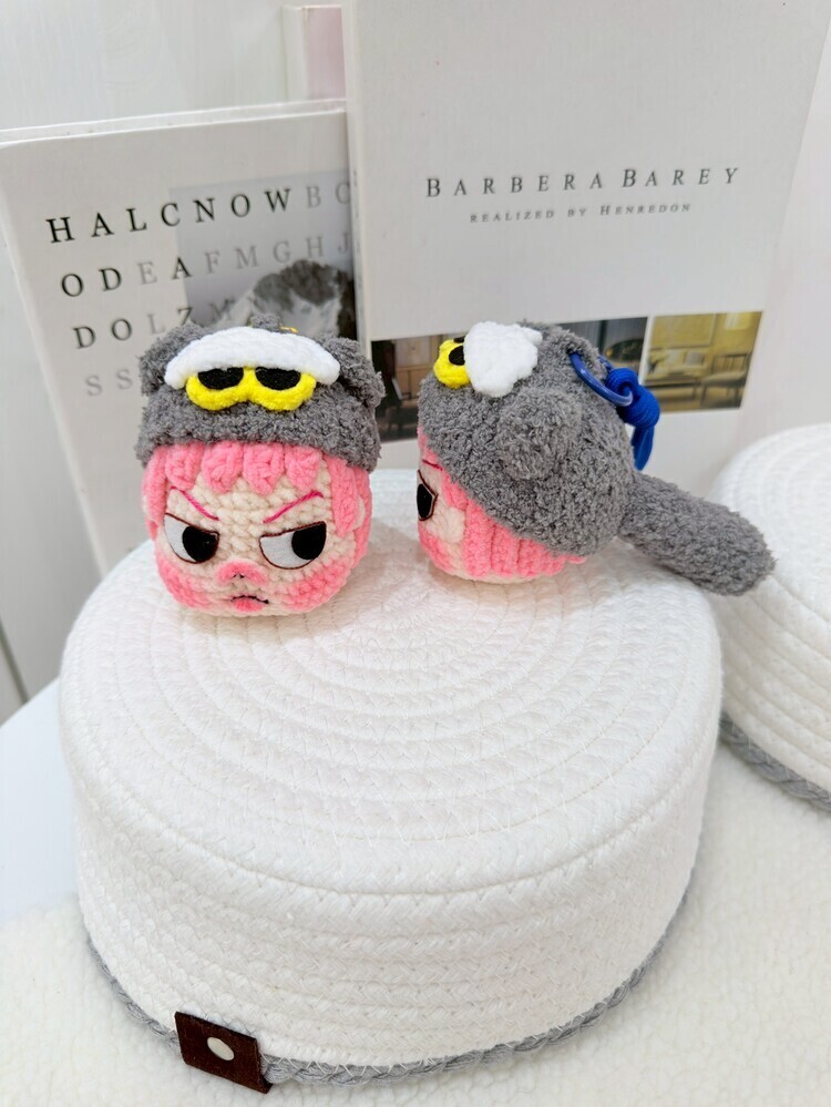 灰色貓貓大頭醜娃吊飾((掛勾隨機))