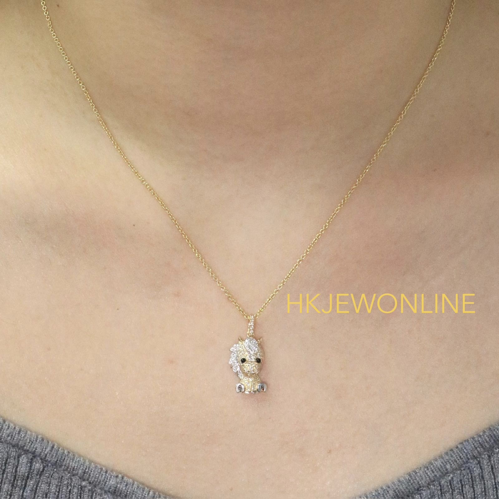 18K Yellow Gold Pony Pendant (Necklace not included)