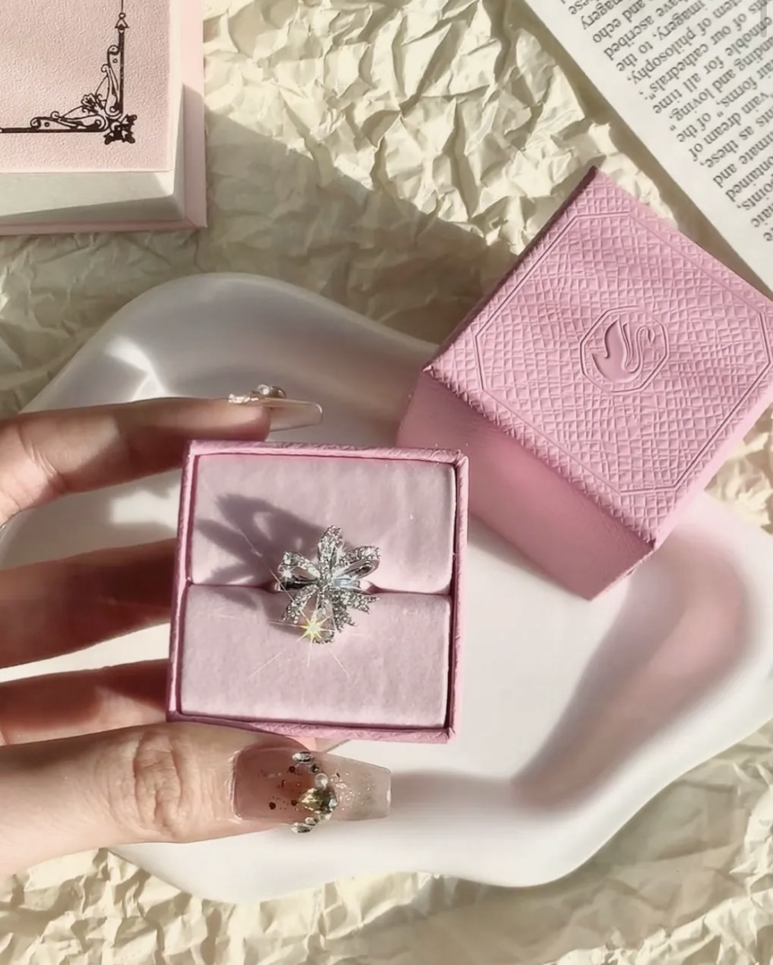 SWAROVSKI 施華洛世奇 VOLTA 蝴蝶結 銀色 戒指