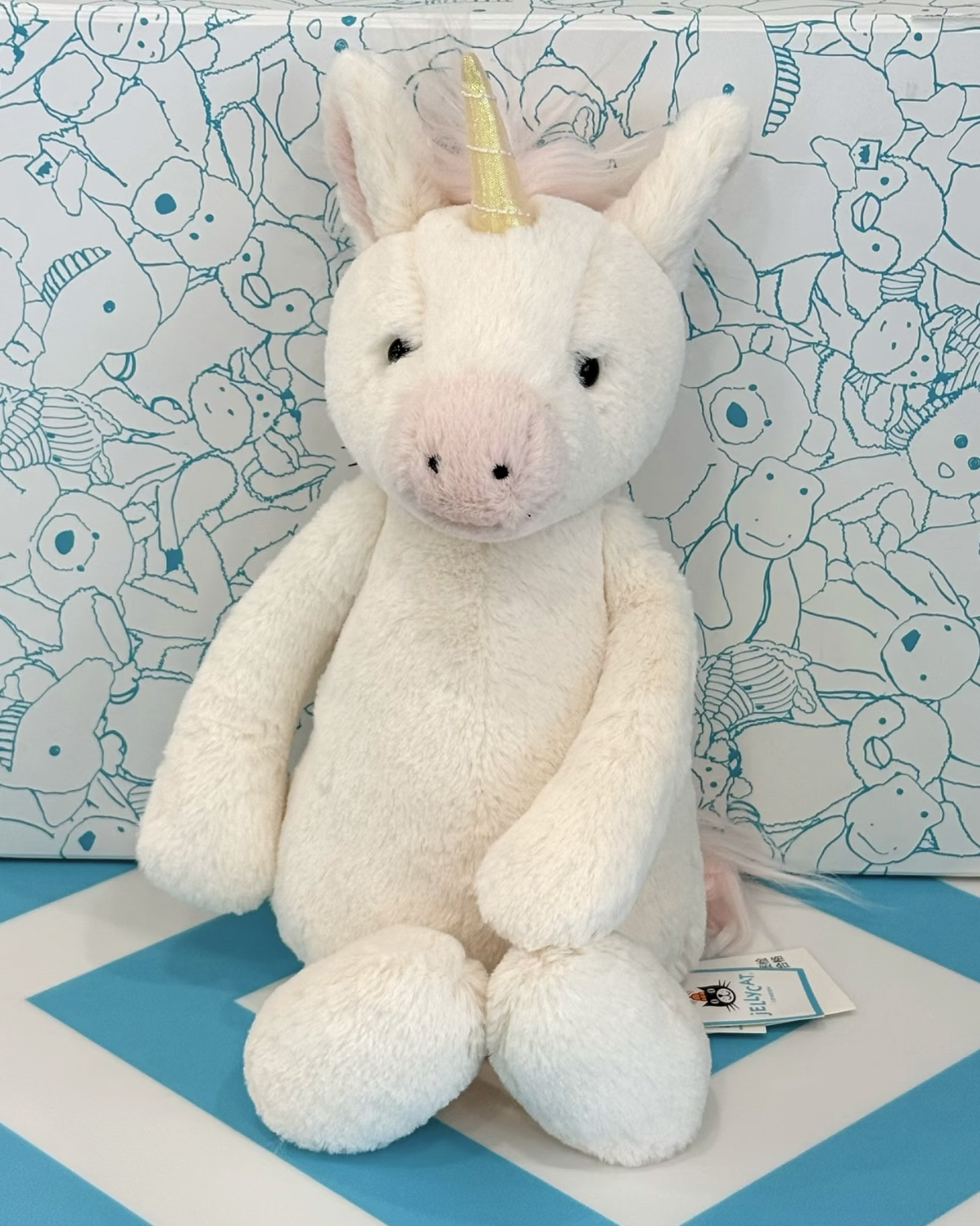 JELLYCAT 神話動物系列 害羞獨角獸 米白色 娃娃 毛絨 玩偶 23cm