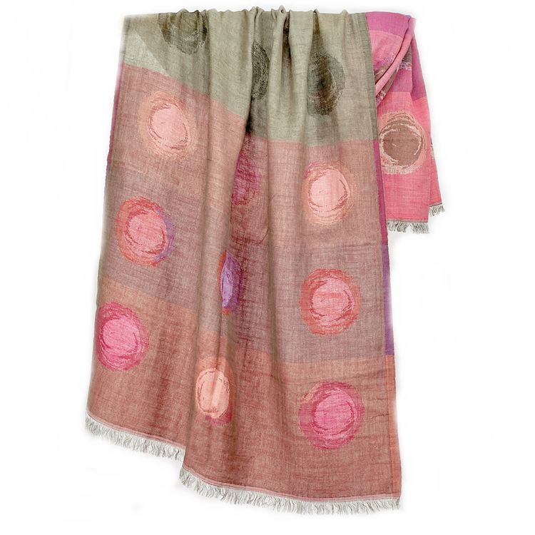 VK016 Scarfesia 紅綠色波點絲巾 80% Cotton 20% Wool