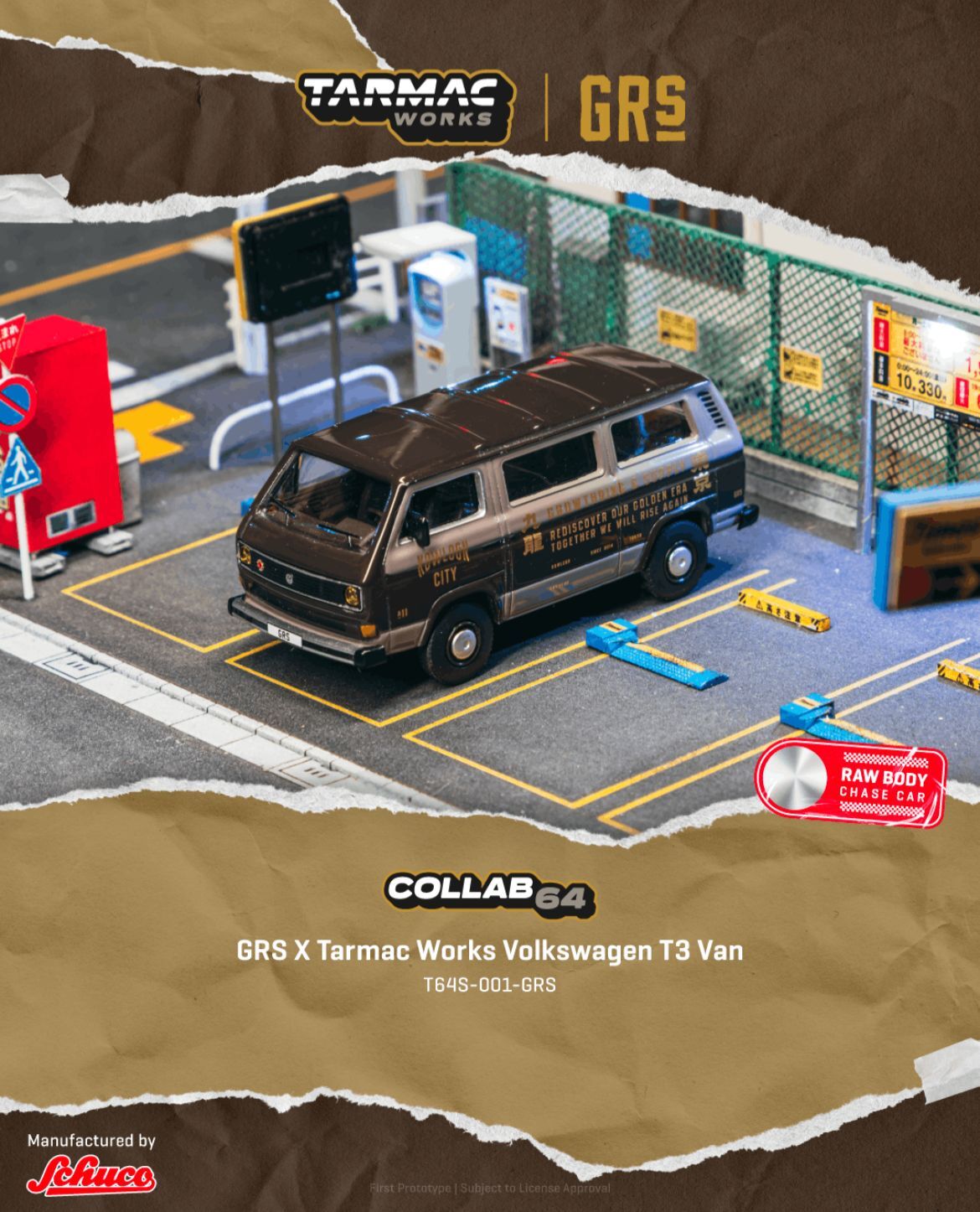 預訂 Pre Order - Tarmac Works COLLAB64 1:64 - GRS X Tarmac Works Volkswagen T3 Van (Produced by Schuco)