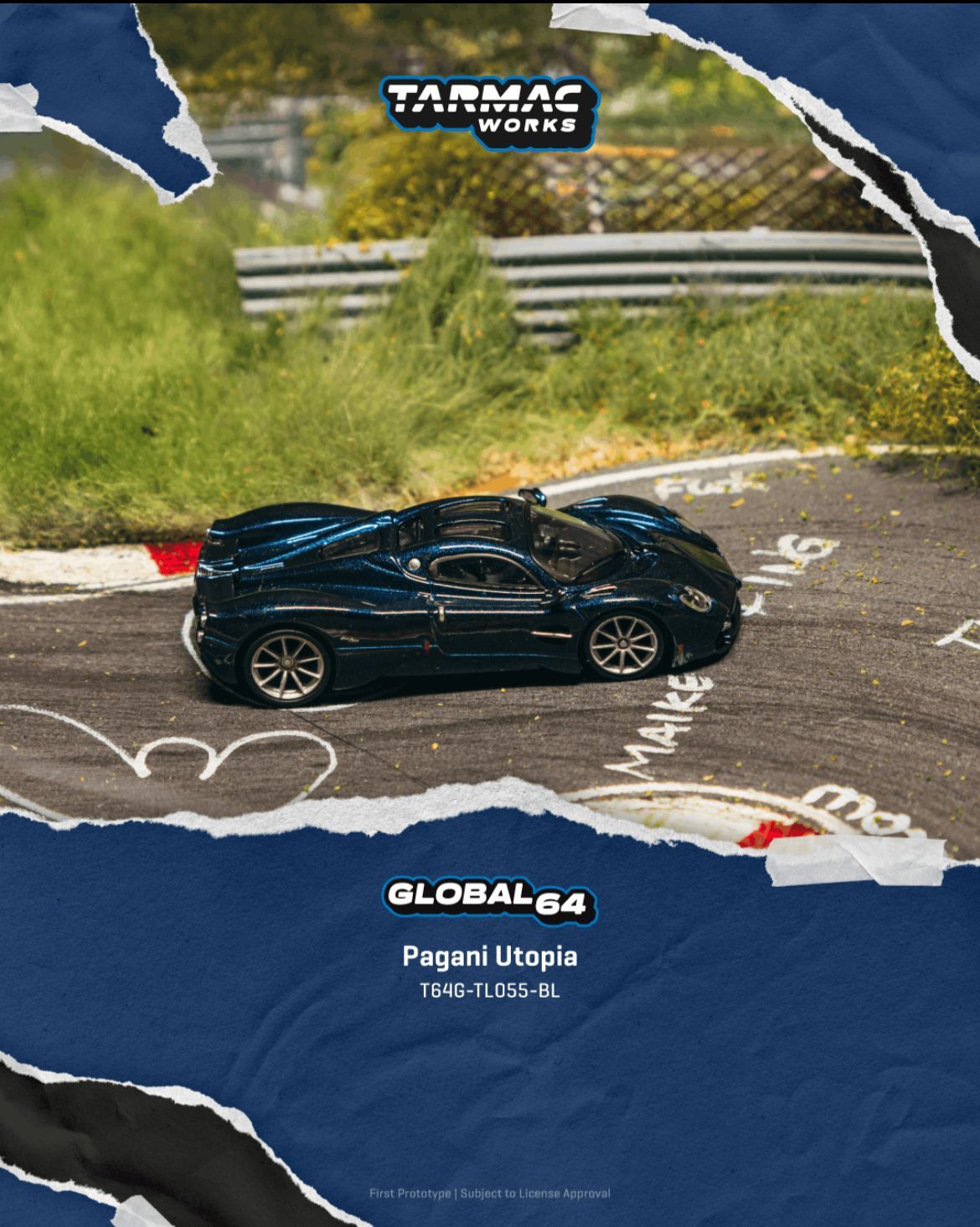 預訂 Pre Order - Tarmac Works GLOBAL64 Pagani Utopia Blue Metallic