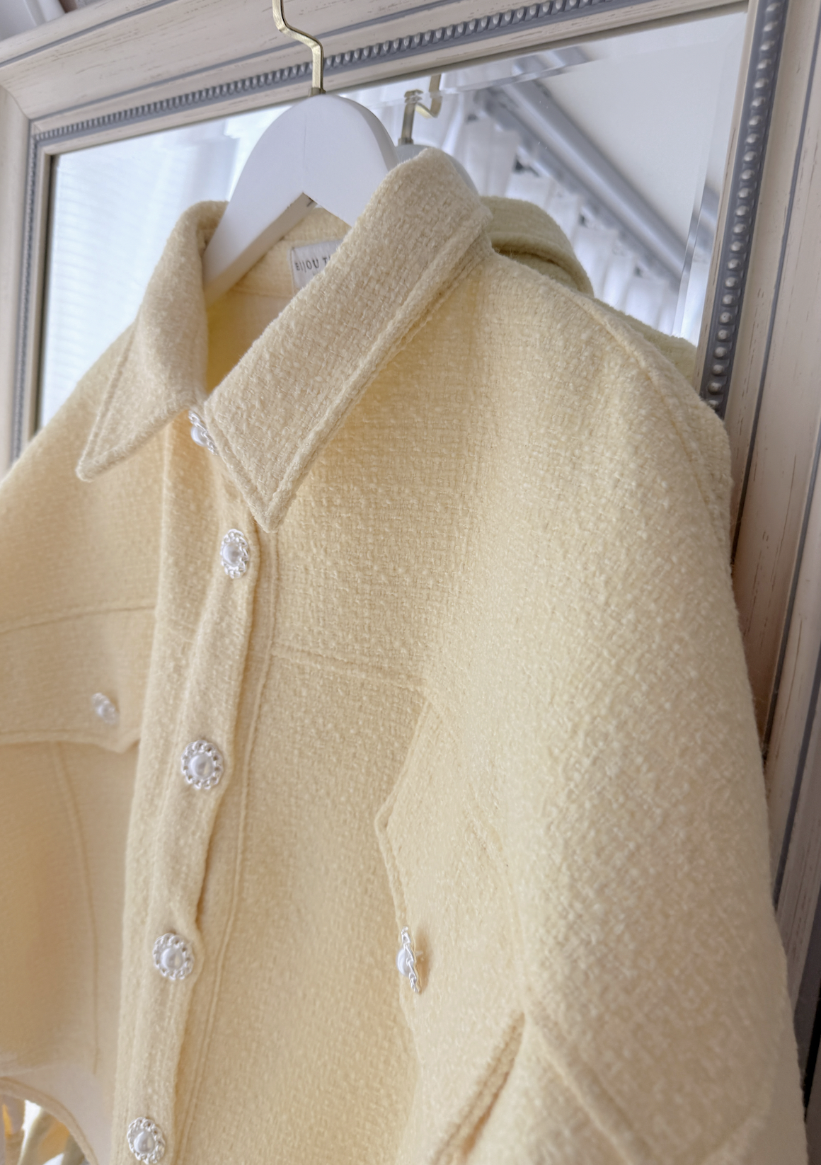 *BJ2 MADE SERIES* 30% WOOL SNOWY PEARL TWEEDY OUTER KR 1203