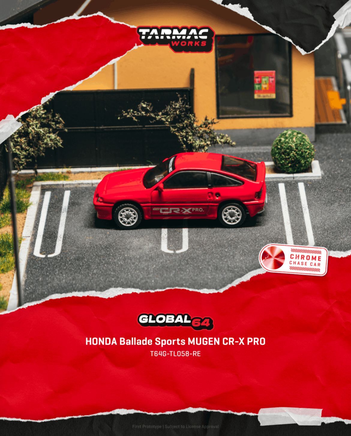 預訂 Pre Order - Tarmac Works HONDA Ballade Sports MUGEN CR-X PRO Red