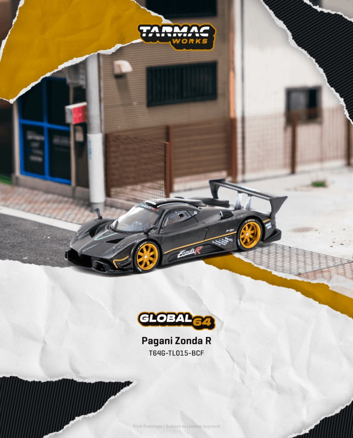 預訂 Pre Order - Tarmac Works Pagani Zonda R Matte Exposed Carbon Fiber