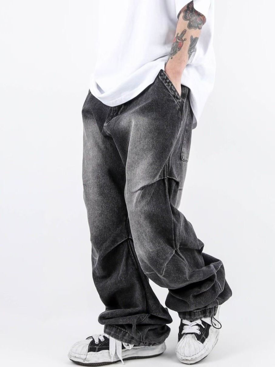 淨色鬆身牛仔褲 GLAMOUR-092J