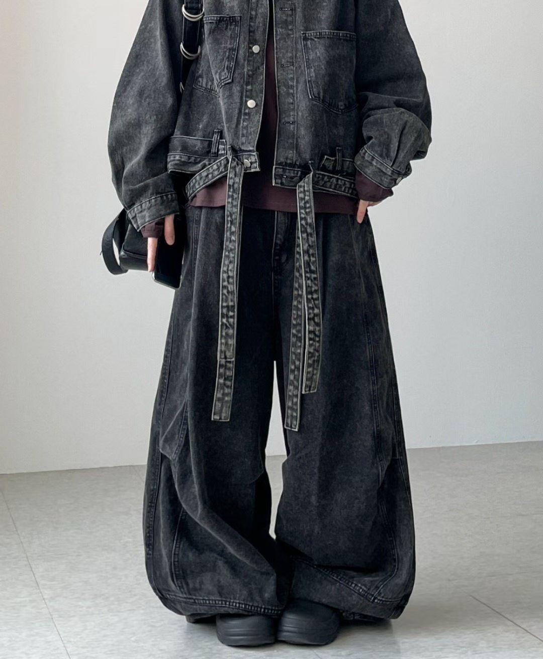 洗水淨色鬆身牛仔褲 GLAMOUR-035P