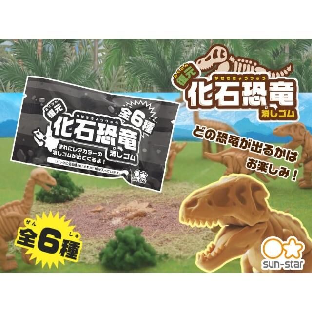 隨機款式 恐龍化石橡皮擦 盲袋抽抽樂｜sun-star 日本