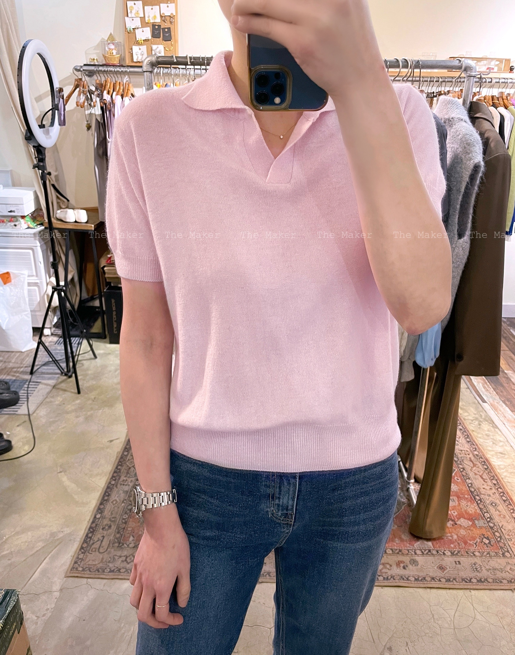 🎠 薄Cashmere Polo領針織Top 🎠