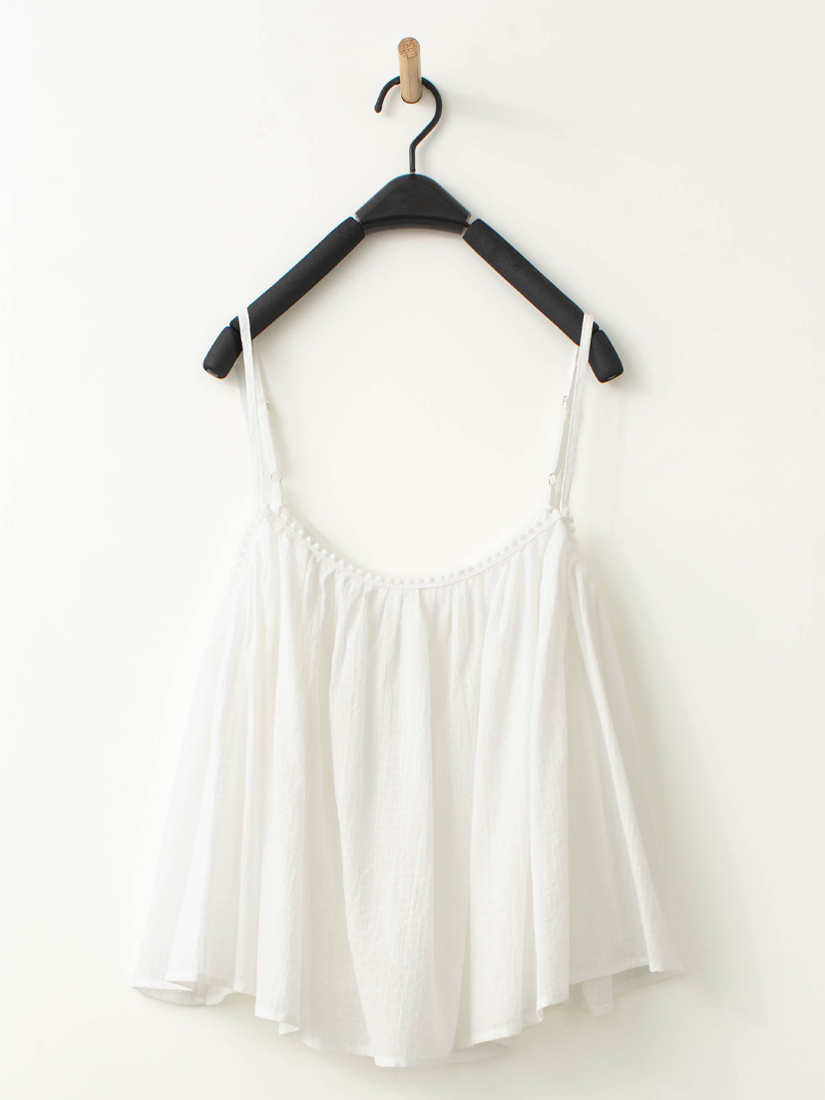 緹花織紋傘擺吊帶背心