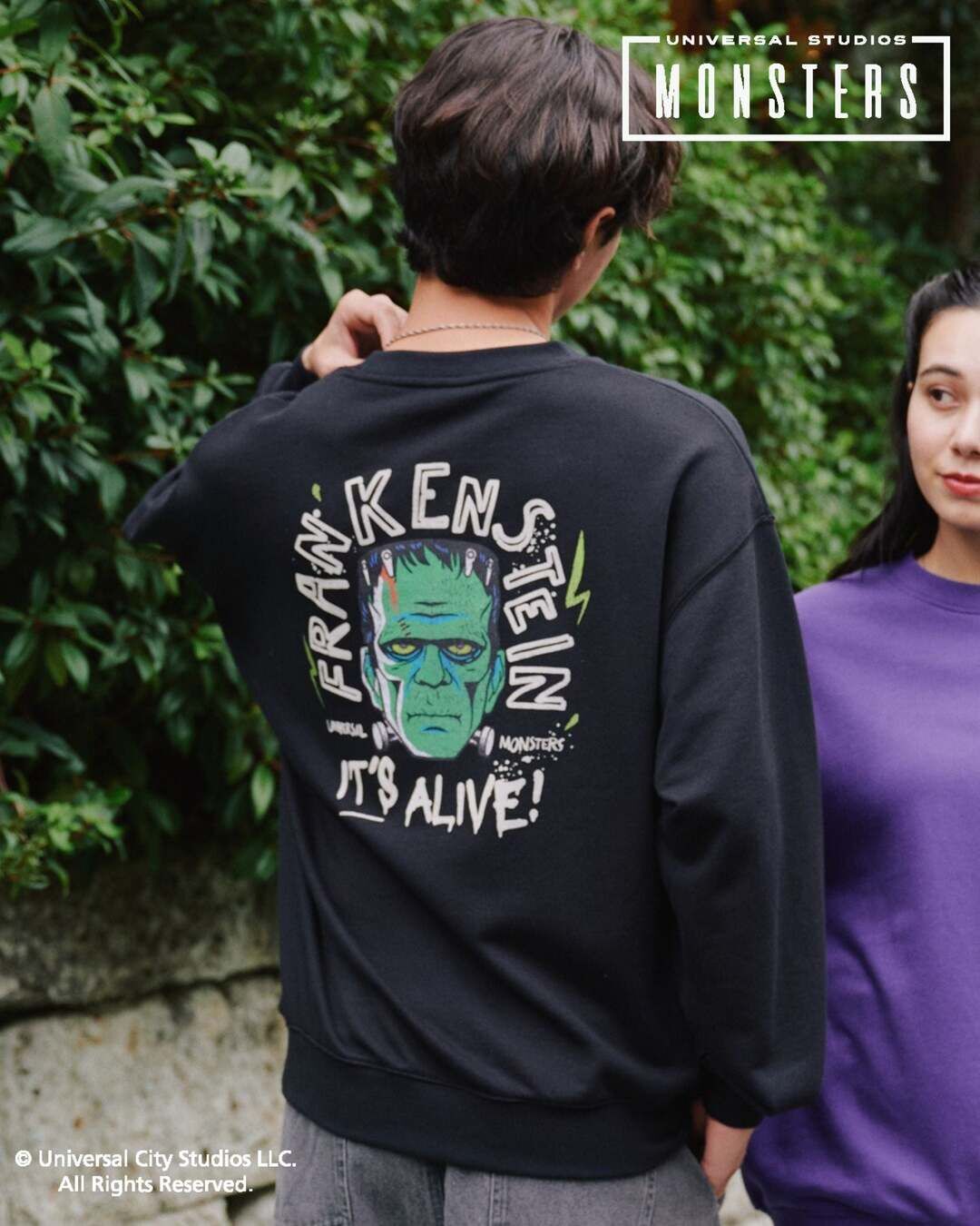 【UNIVERSAL MONSTERS】科學怪人插畫大學TEE