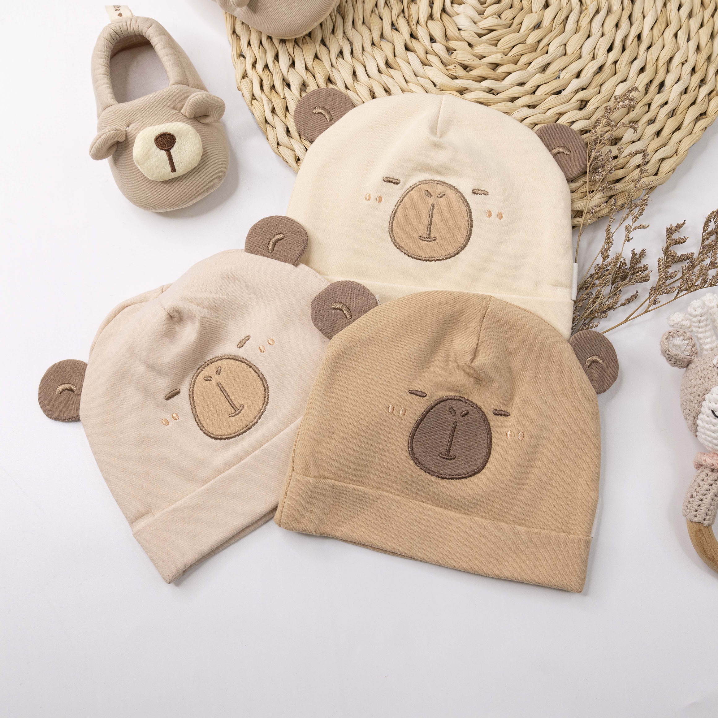 【JA1573】卡皮巴拉雙層寶寶帽＊三色