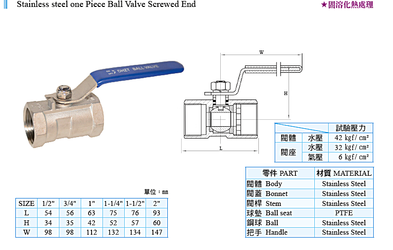 304-球塞閥1片式