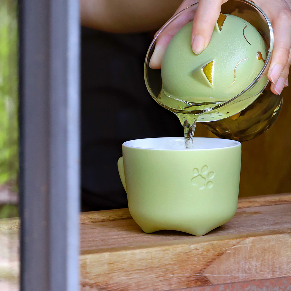 幸福貓杯蓋旅行組｜濾茶｜貓奴必備｜180ml