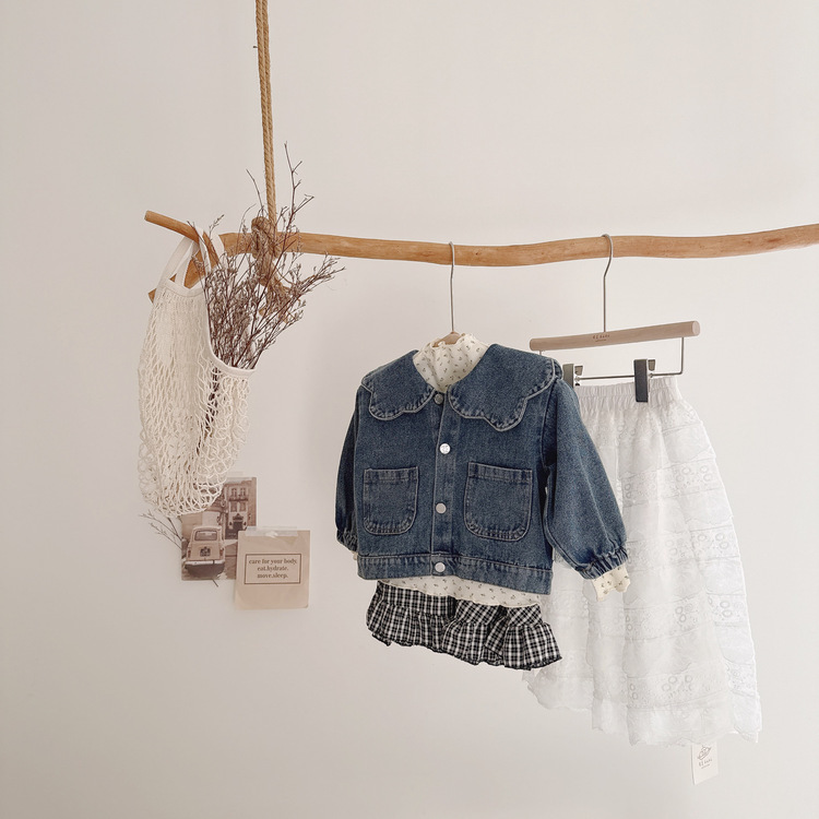 花邊翻領牛仔外套