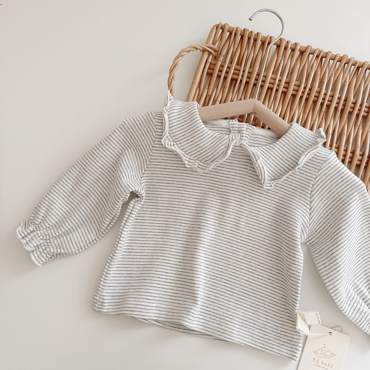 娃娃領條紋上衣