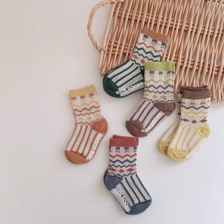 雙色紋路防滑襪祖