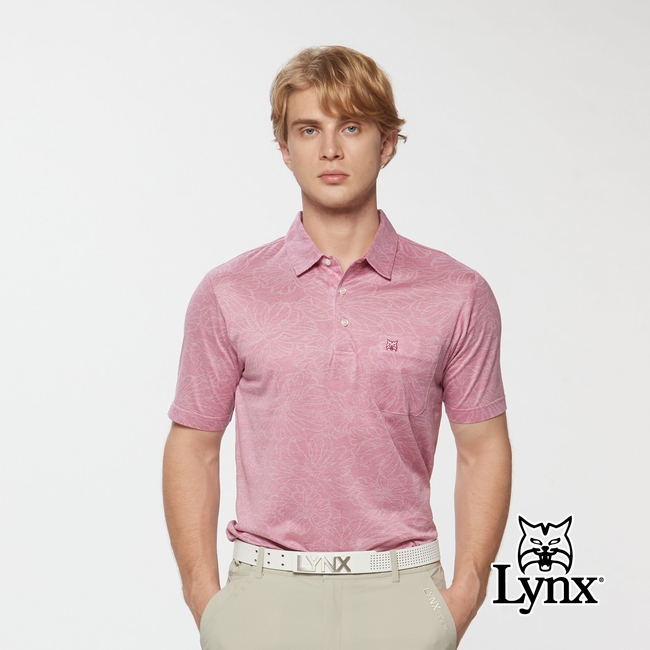 男款純棉進口布料花紗胸袋款短袖POLO衫