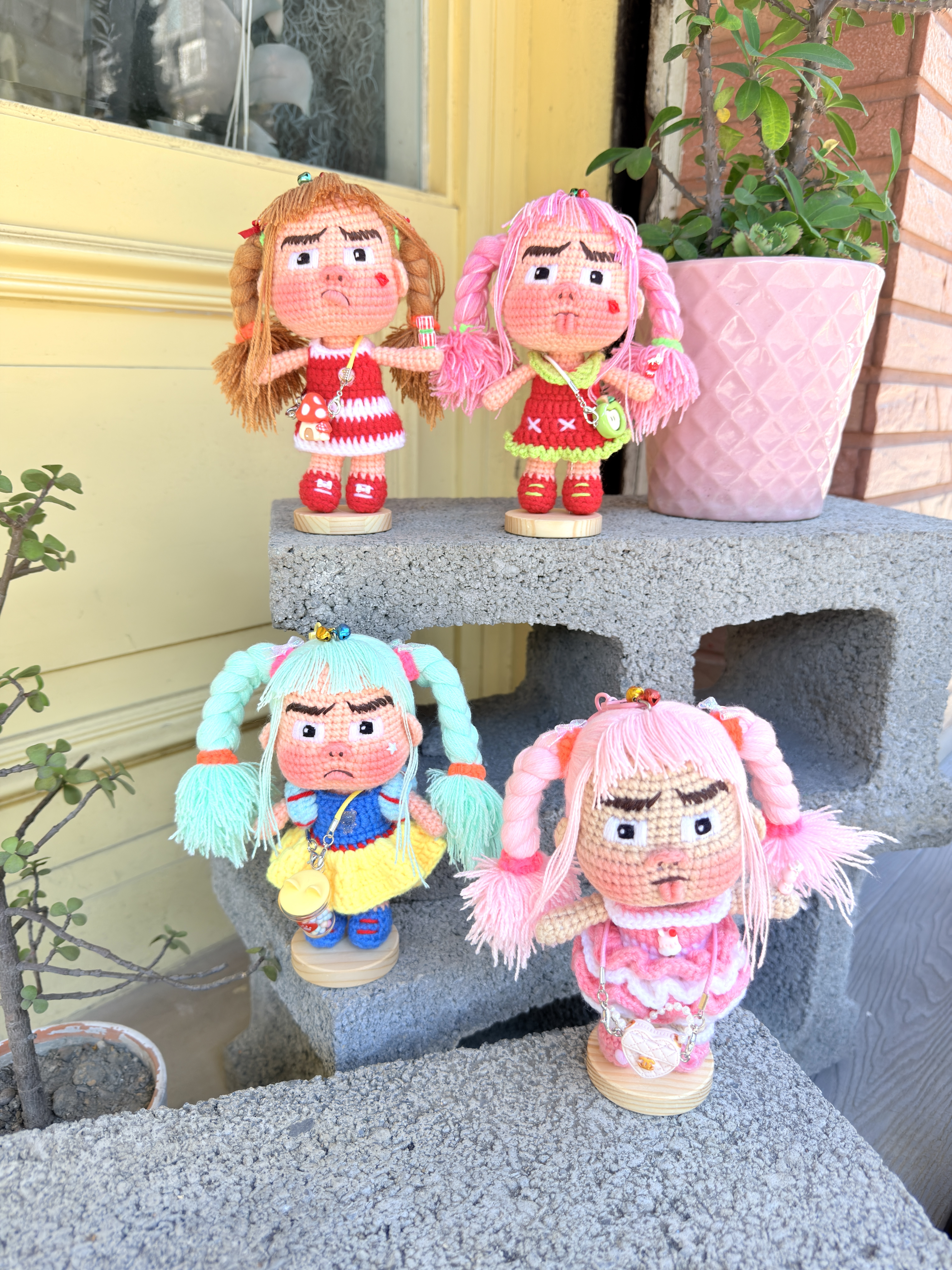 細頭髮辮子醜娃吊飾-20號『約13cm』