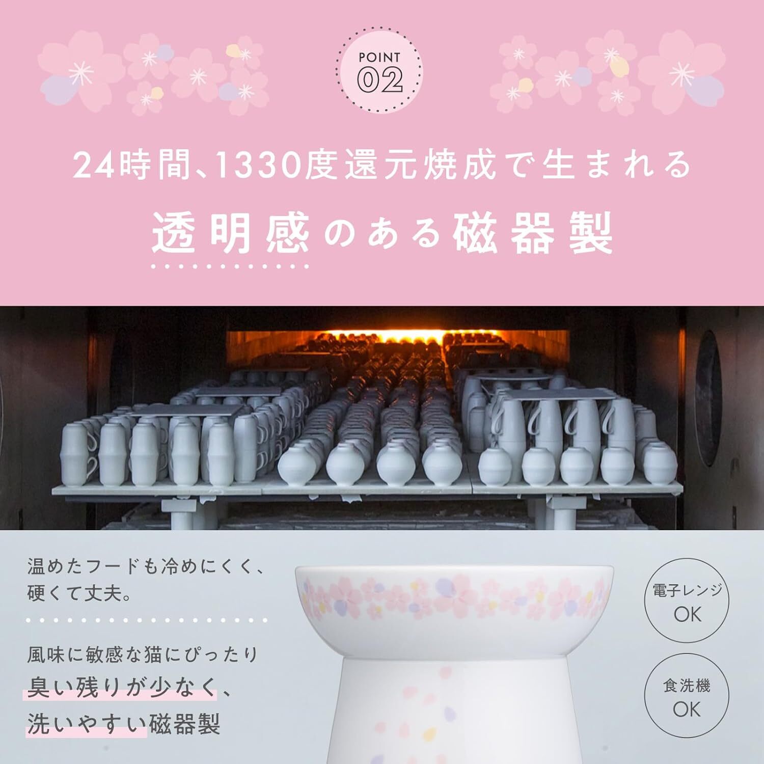 Necoichi 2026櫻花 高腳食物碗