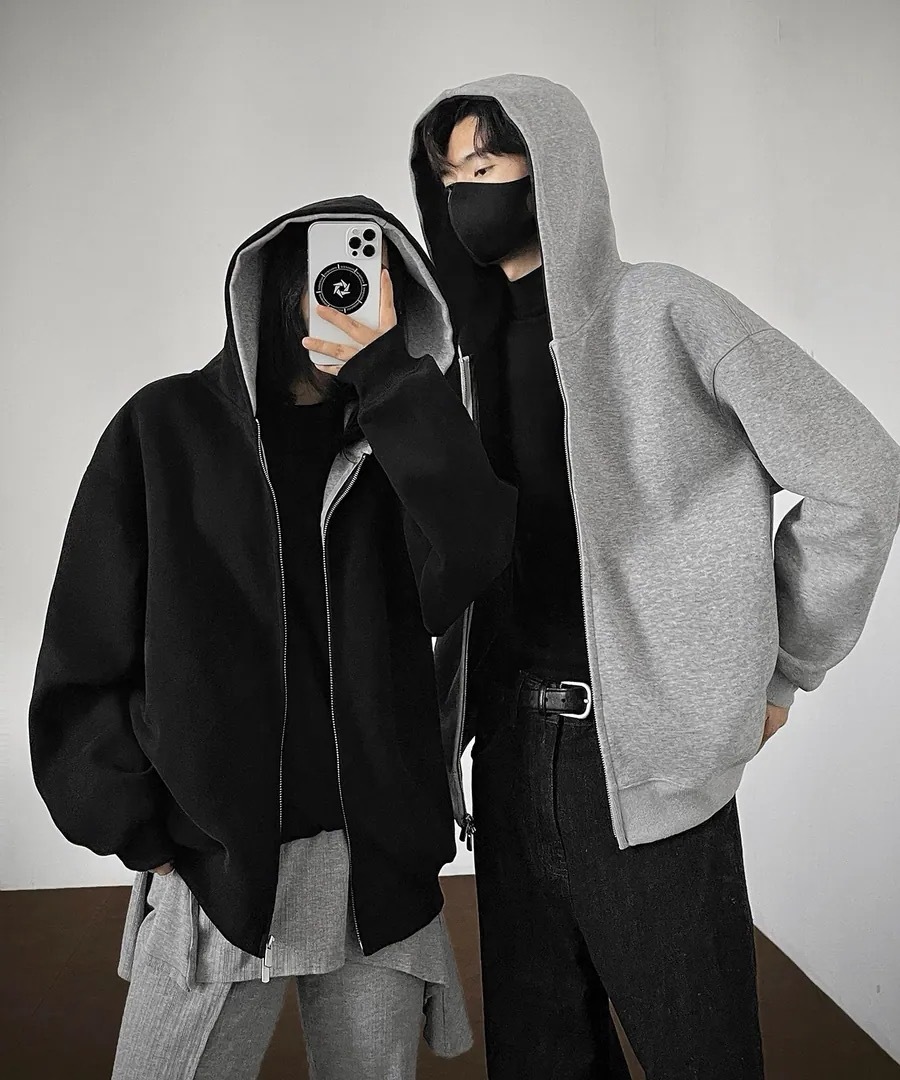 撞色挺版連帽外套🇰🇷