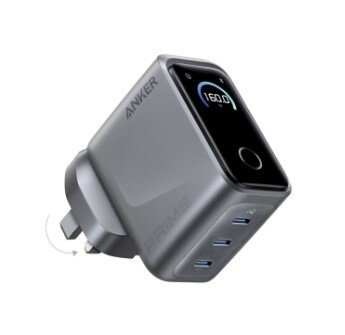 Anker Prime Charger (160W, 3 Ports, Smart Display) 140W USB-C 3輸出牆插充電器 Black A2687241