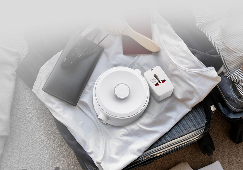 德國寶摺疊式旅行電熱水壺收起