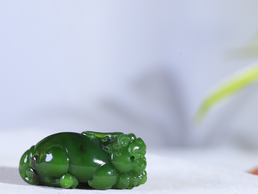 123142 和田玉碧玉招財貔貅掛件