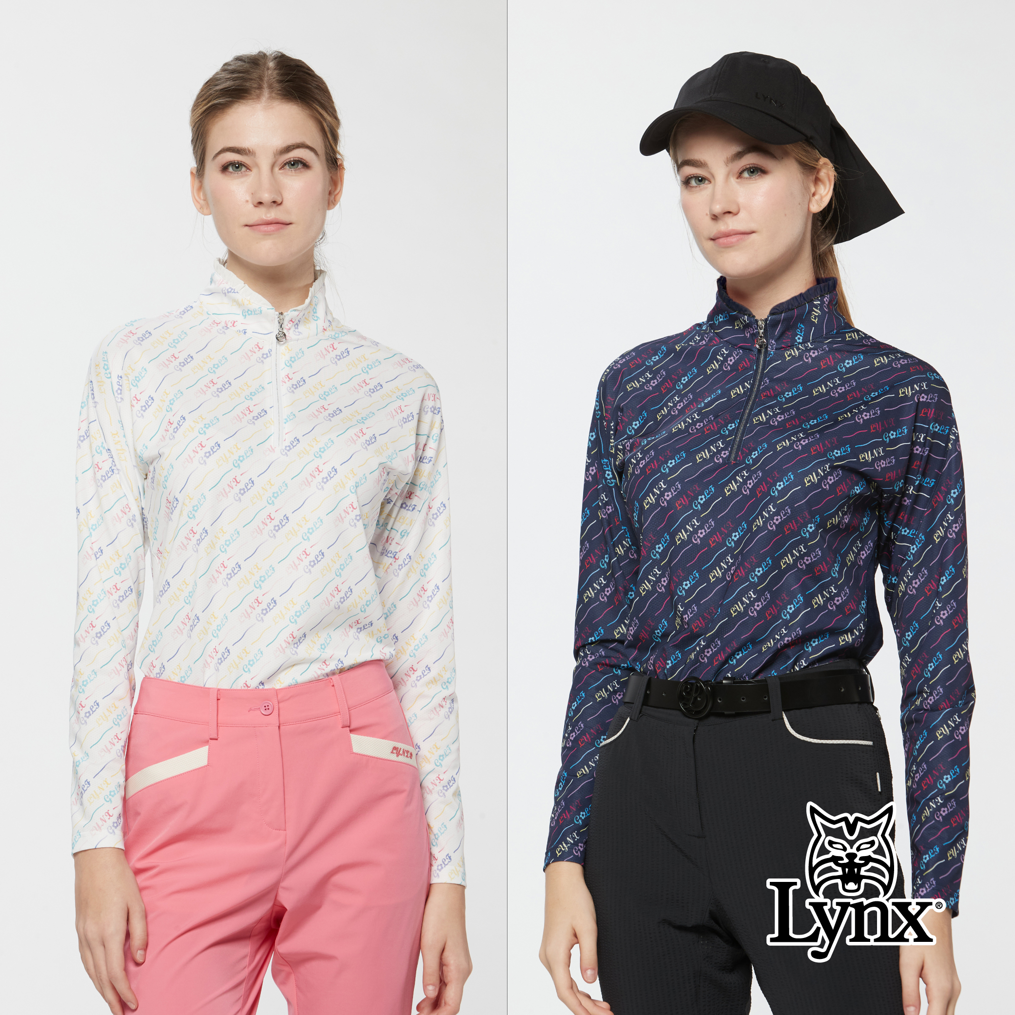 女款吸濕排汗洞洞布花領造型長袖POLO衫