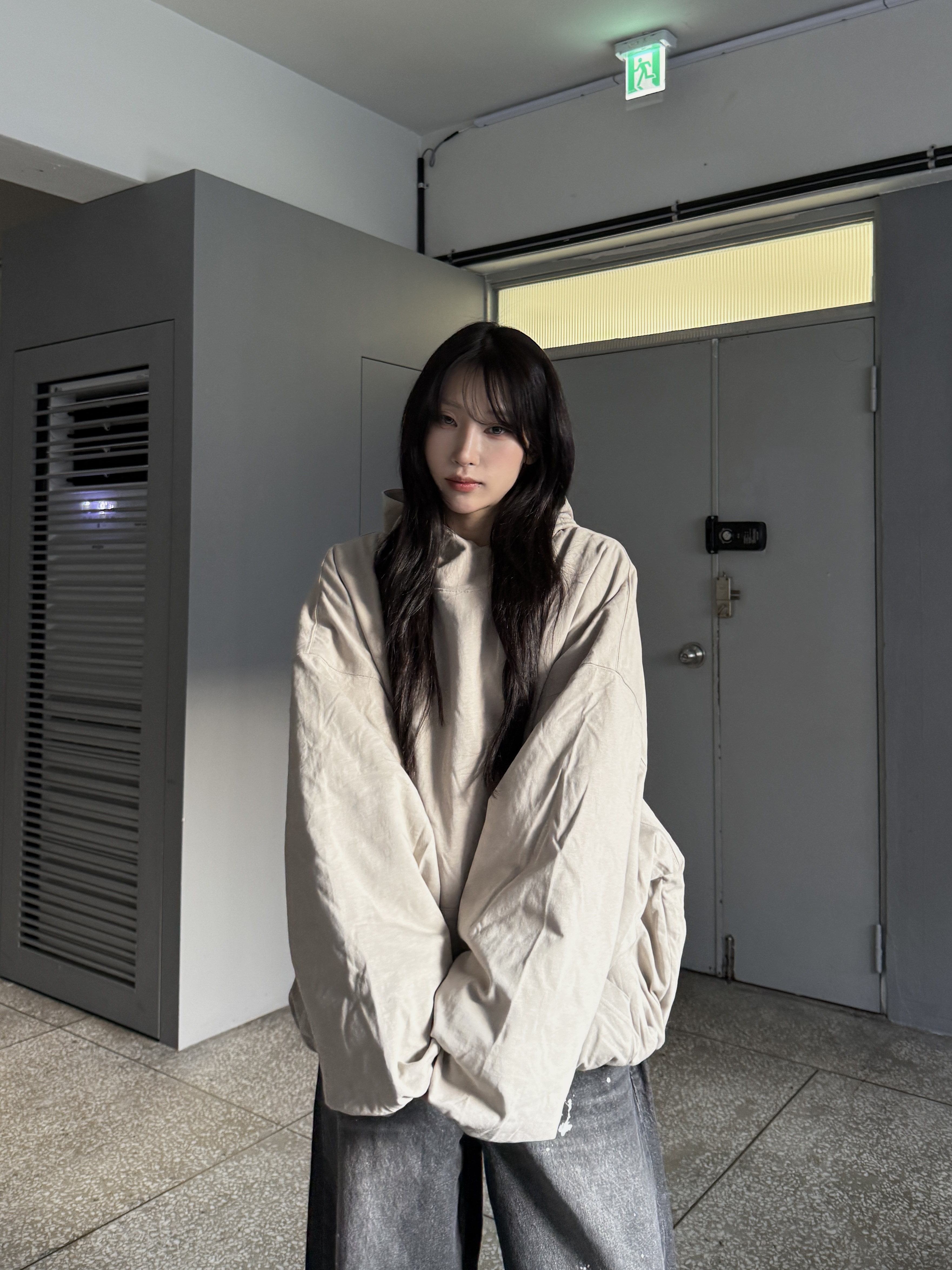 ［IDEAL MADE］蓬鬆棉被 寬鬆短版帽t（現貨/沙）