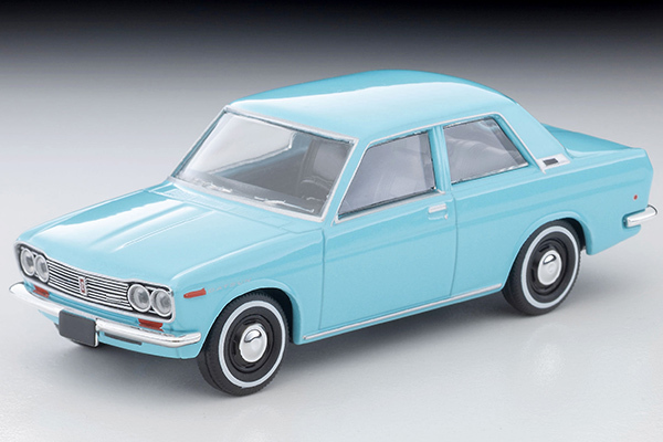 PO-$130 * TOMYTEC * 1:64 LV-220a 1969 DATSUN 510 2 Door SedanUS Spec (Light Blue)