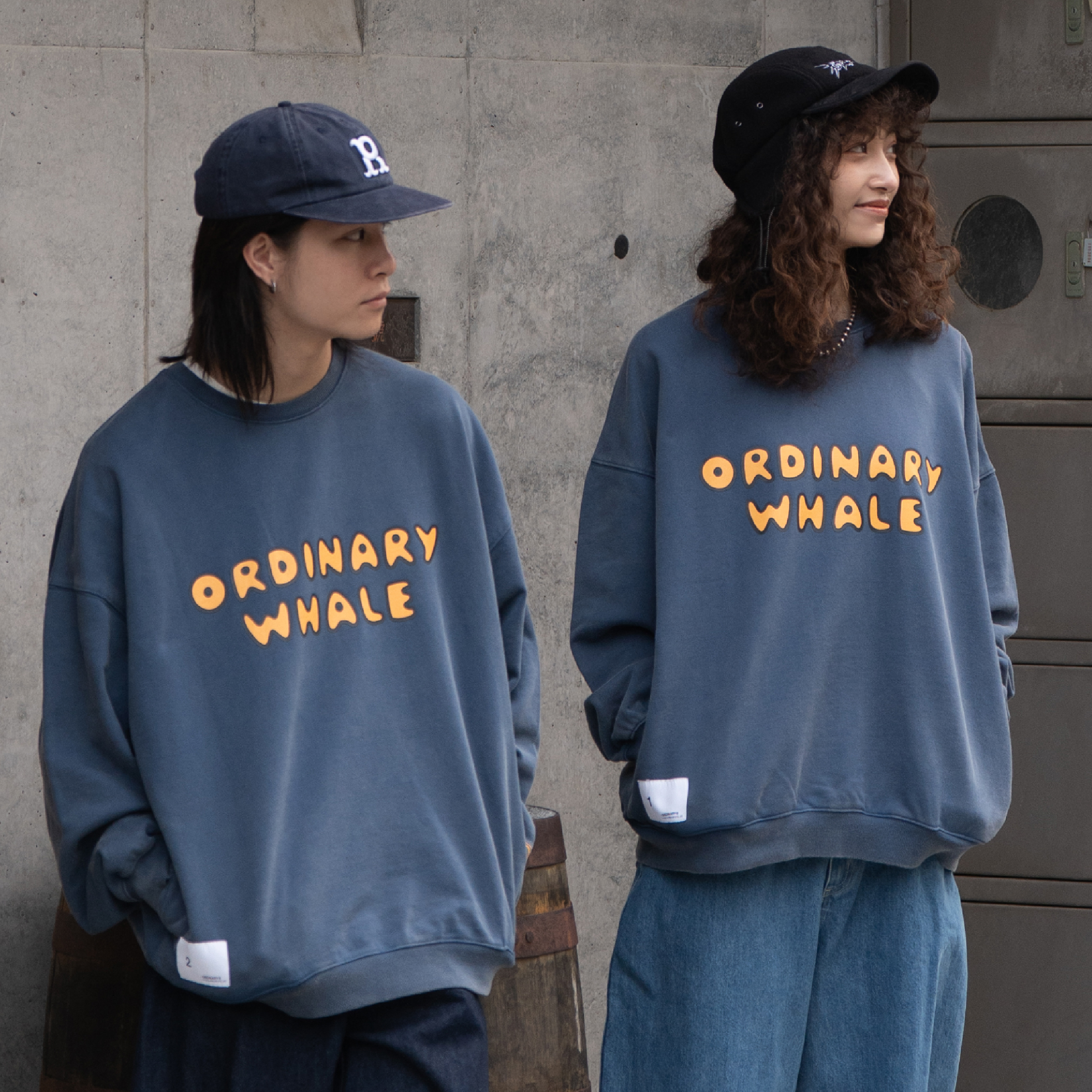 ORDINARY Washed Whale Sweatshirt 水洗大鯨魚大學Tee