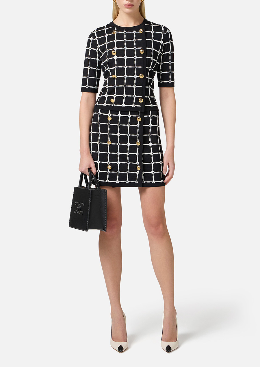 ‍‍Elisabetta Franchi 格紋裙(黑)