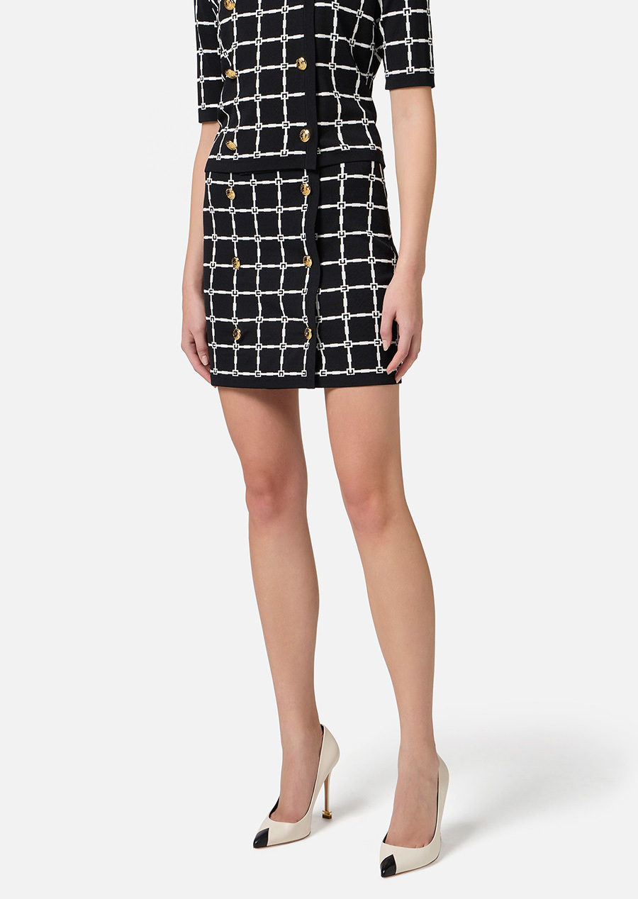 ‍‍Elisabetta Franchi 格紋裙(黑)