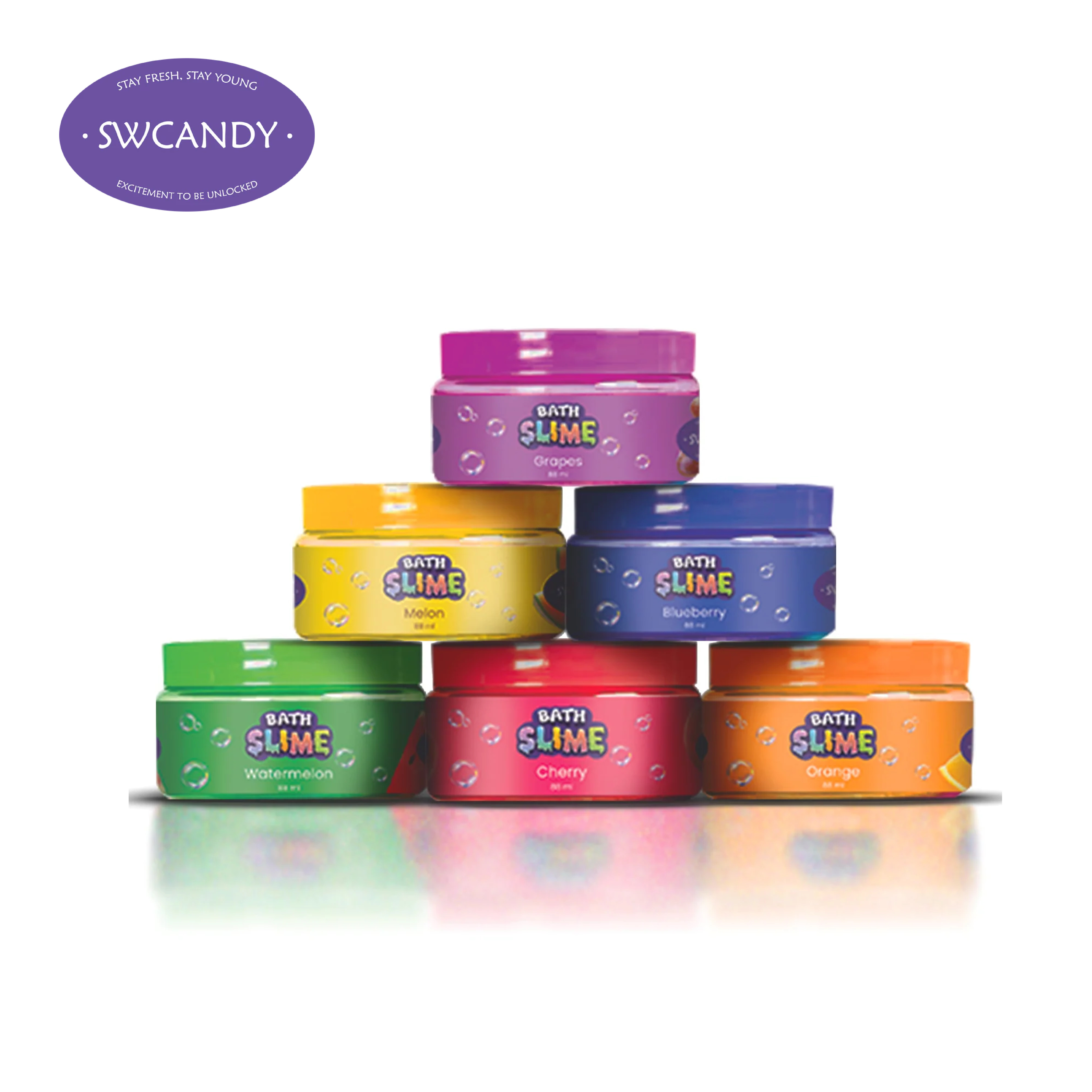 SWCANDY Magic Slime Soap Set of 6 – Fun and Colorful Bath Time Experience