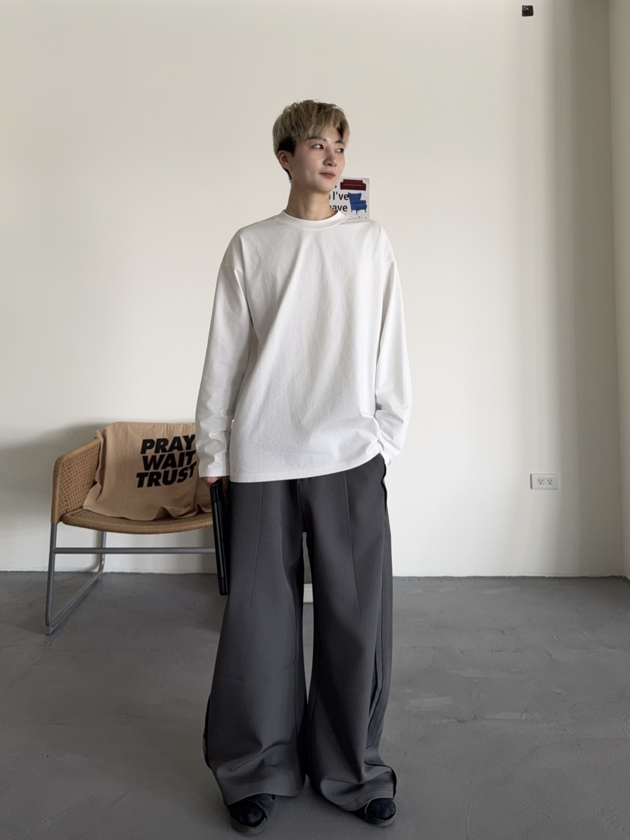 垂墜感西裝寬褲（預購）