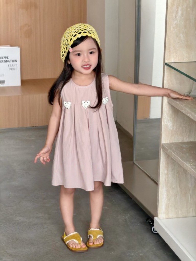 立體愛心無袖洋裝