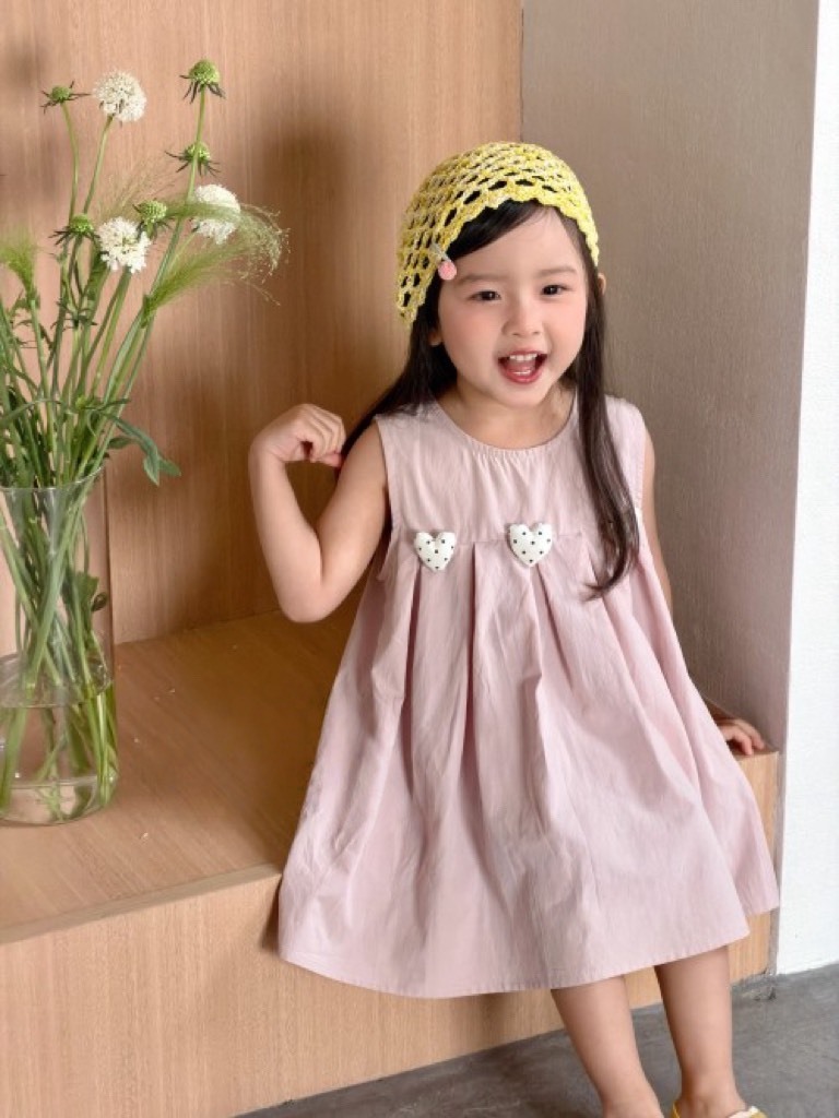 立體愛心無袖洋裝