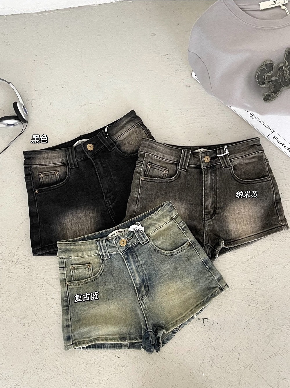 T02水洗做舊美式復古短褲