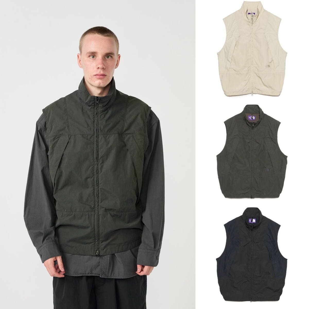 預購┃日本 TNF 紫標 Brushed Weather Mountain Wind Vest 尼龍 拉鍊 背心
