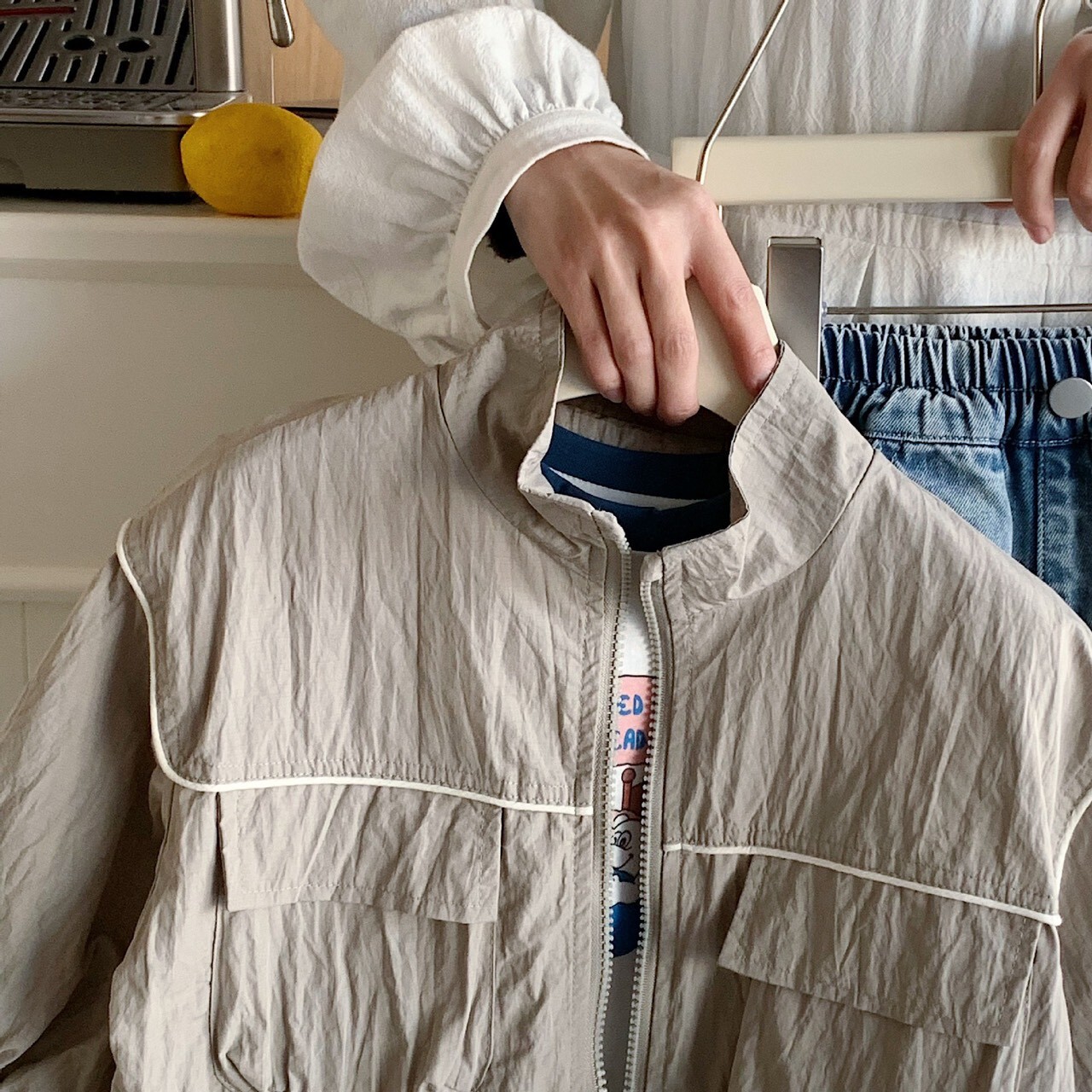 絲滑薄款春季口袋外套ᝰ