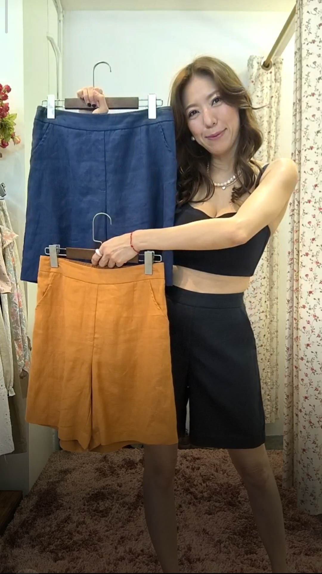 P1136 RM139 ▶️五分褲 (MM穿S) 👉S(W:70-90cm H:100cm) M(W:76-96cm H:104cm) L(W:84-100cm H:108cm) L:48cm👈
