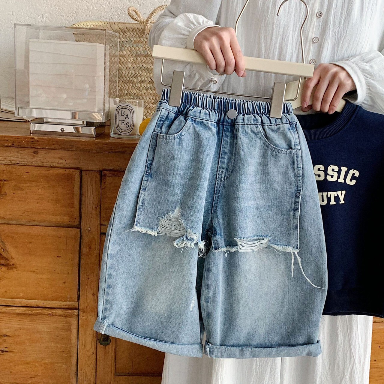 造型刷破牛仔褲ᝰ