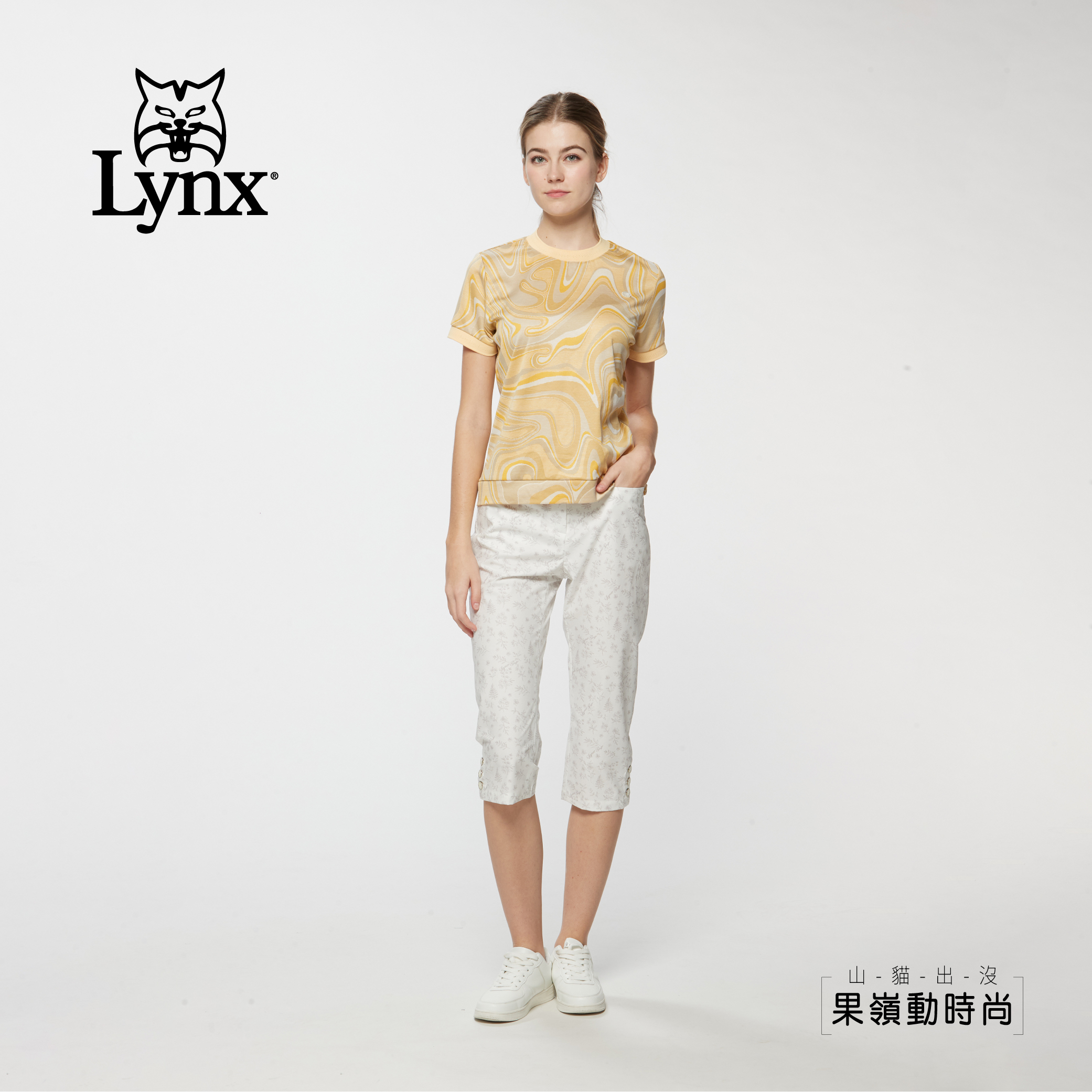 女款義大利進口頂級絲光棉滿版圖騰圓領上衣