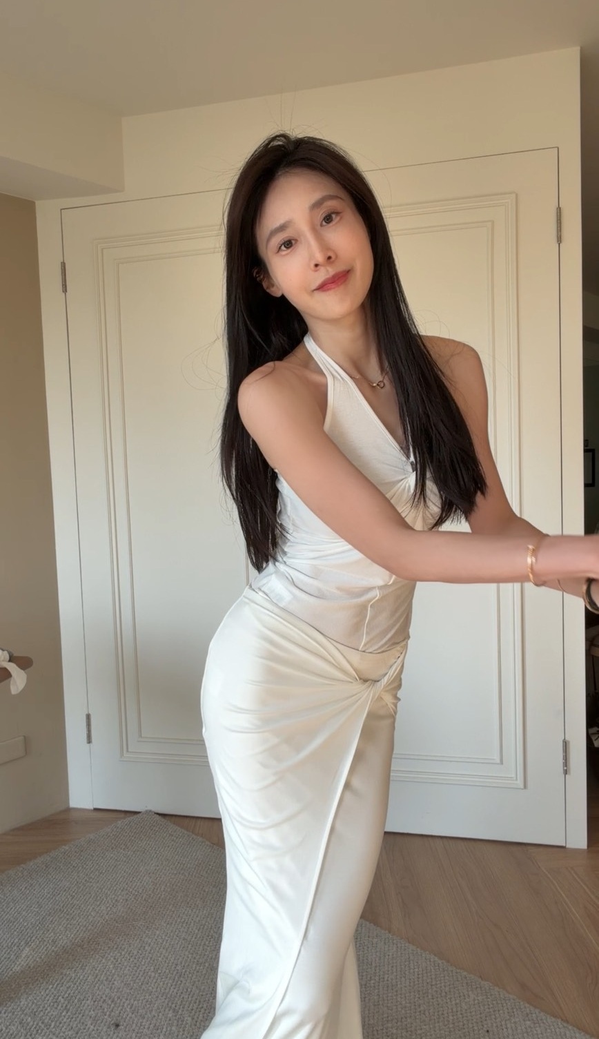 紐結背心+魚尾裙套裝