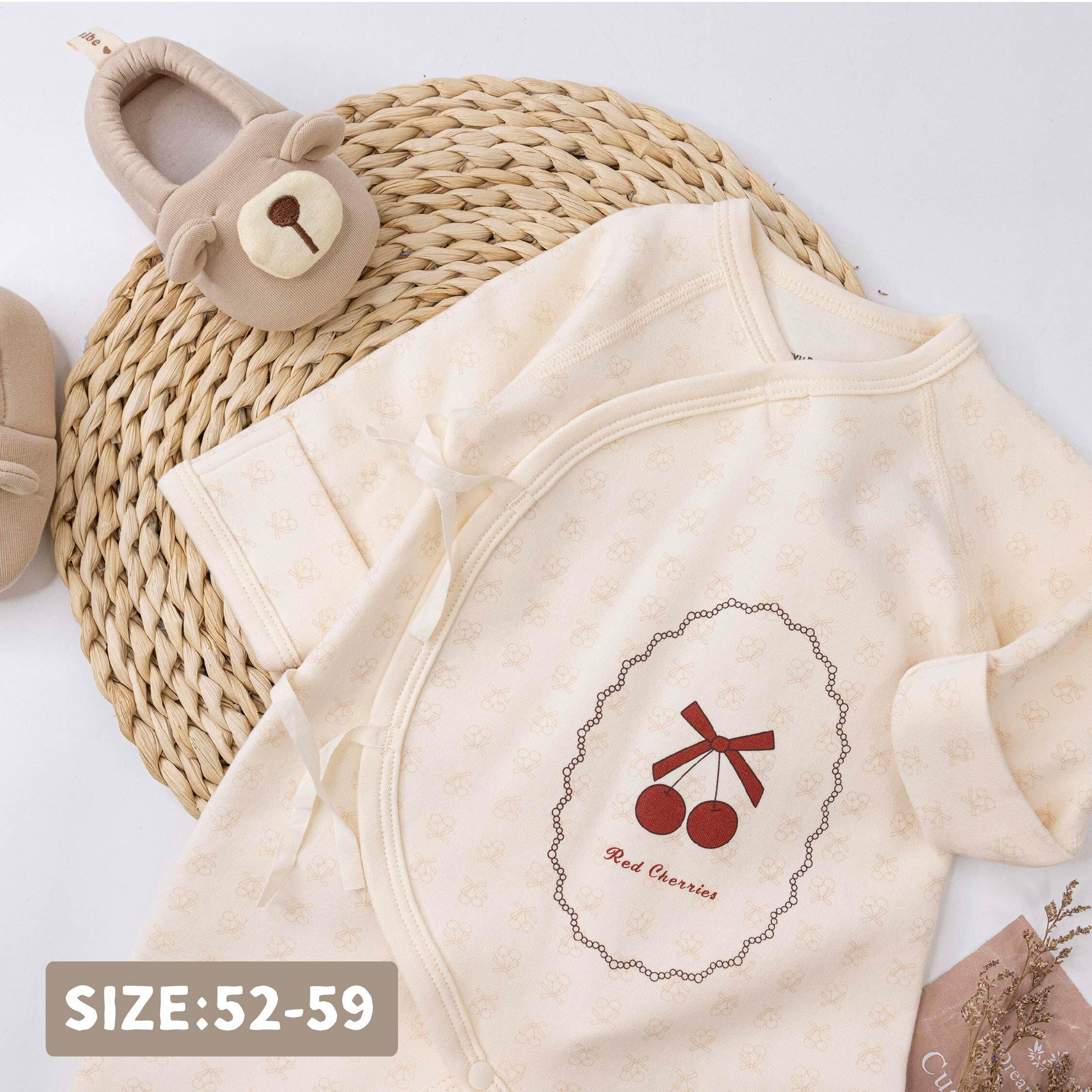 衣拉語【JG5217】滿版櫻桃印花開襟式連身衣