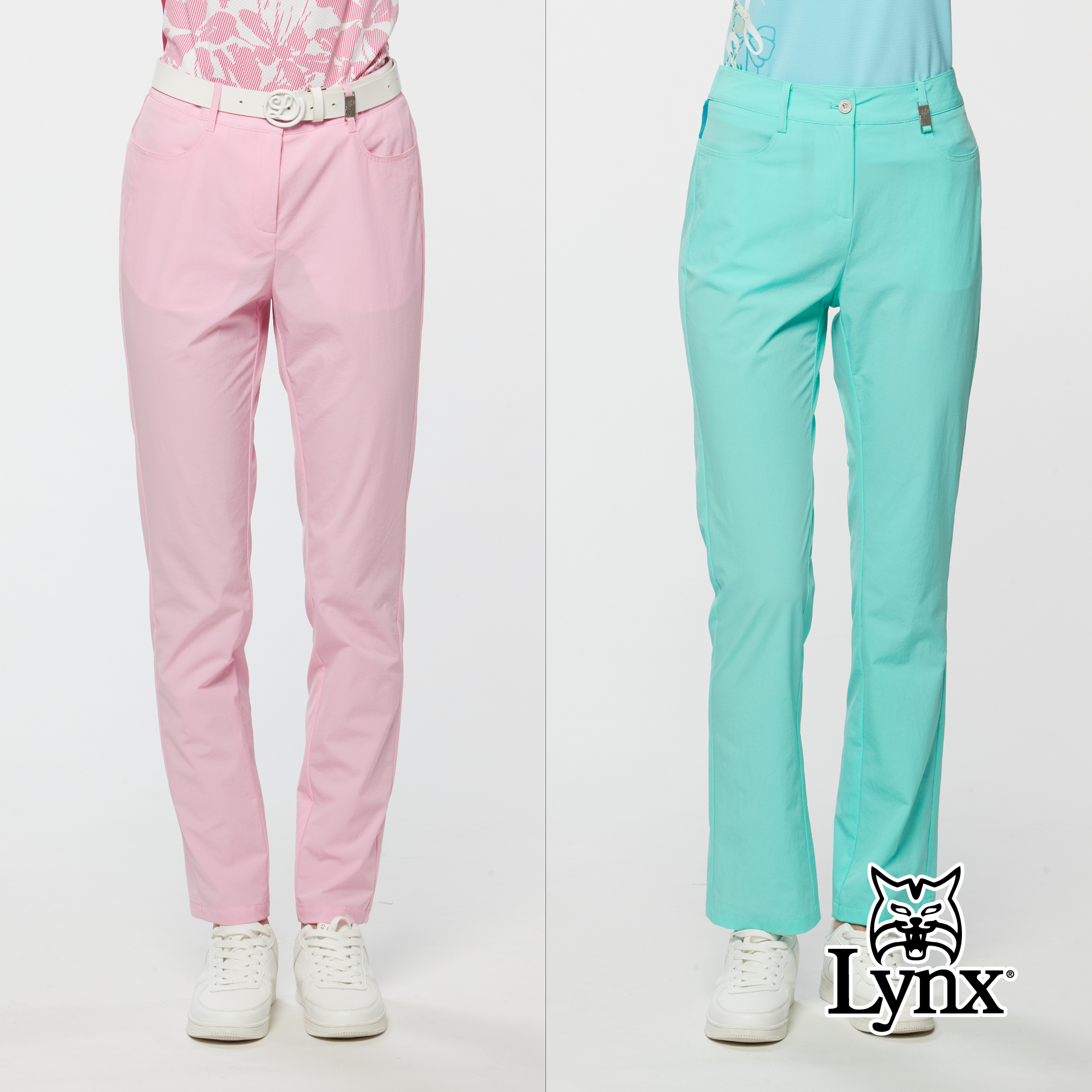 女款吸濕排汗彈性修身後腰剪裁全長窄筒長褲