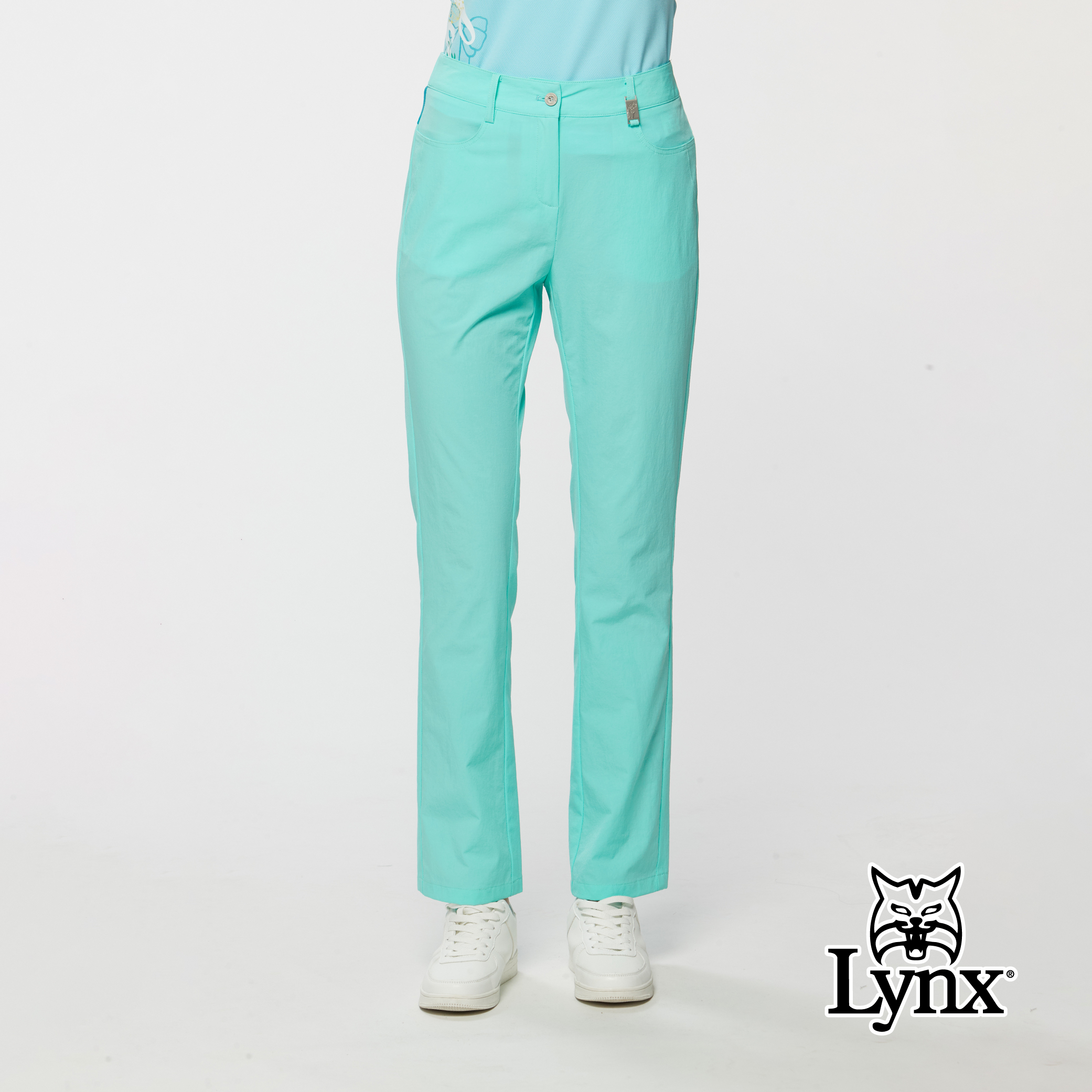 女款吸濕排汗彈性修身後腰剪裁全長窄筒長褲